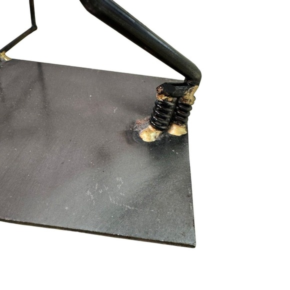 Vintage Metal Sculpture Tennis Player Hand Made Nuts/Bolts Figure Welded - Picture 7 of 8